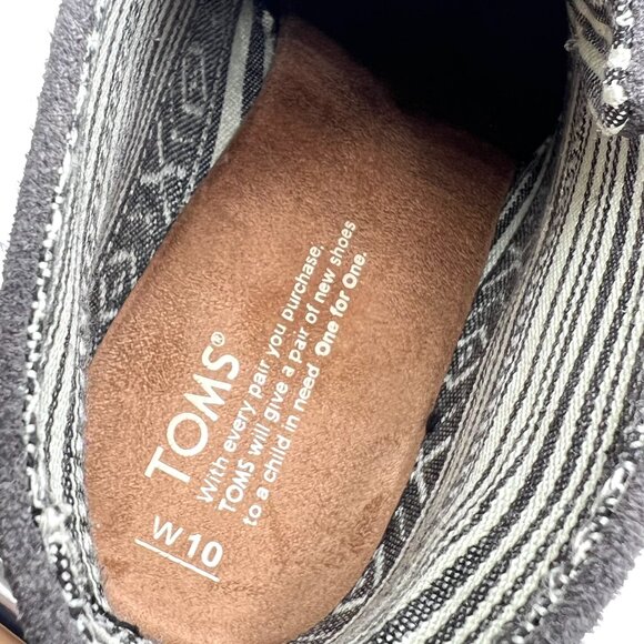 Toms Womens Size 10 10M Gray Suede Leather‎ Wedge Ankle Boots Booties Shoes - Picture 12 of 12